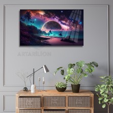 Galaksi Fantastik Manzara Kırılmaz Cam Tablo Modern Duvar Dekoru Dijital Baskı Tablo