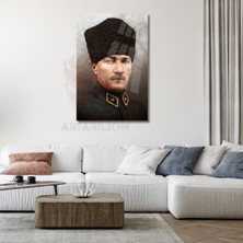 Atatürk Portresi Kırılmaz Cam Tablo Atatürk Temalı Duvar Dekoru Ev Ofis Dekoru Dijital Baskı