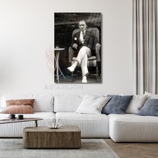 Kırılmaz Cam Tablo Siyah Beyaz Atatürk Portresi Duvar Tablosu Atatürk Temalı Tablo Ev Dekoru