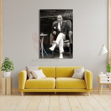 Kırılmaz Cam Tablo Siyah Beyaz Atatürk Portresi Duvar Tablosu Atatürk Temalı Tablo Ev Dekoru