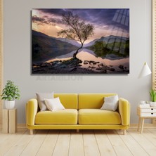 Artarilion Ağaç Yalnızlık Temalı Kırılmaz Cam Tablo Tasarım Kırılmaz Cam Duvar Dekoru Oturma Odası Tablosu