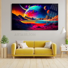 Artarilion Kırılmaz Cam Tablo Fantastik Gezegenler Oyuncu Odası Tablosu Tasarım Kırılmaz Cam Tablo