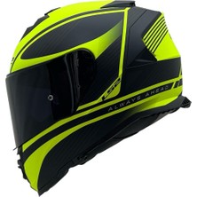 Ls2 Storm 2 Dodger Neon Sarı Kapalı Motosiklet Kaskı Siyah Camlı