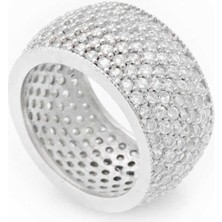 Gumush Gümüş 7 Sıra Beyaz Tamtur Bayan Alyans Yüzük