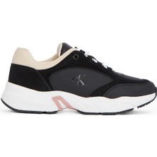 Calvin Klein Siyah Kadın Sneaker Düz Tabanlı Şık Tasarım 39 Numaralı Rahat Ayakkabı-YW0YW01646