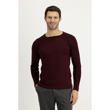 Bisiklet Yaka Slim Fit Dar Kesim Desenli Pamuklu Triko Kazak