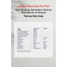Suplara Mascusup For Men Multivitamin ve Mineral Takviye Edici Gıda