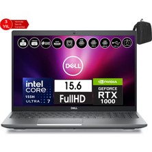 Dell Precısıon M3591 Intel Ultra 7-155H Vpro 48GB 256GB SSD RTX1000 6gb 15.6" W11PRO Taşınabilir Iş Istasyonu XCTOP3591EMEAVP205+ZETTAÇANTA