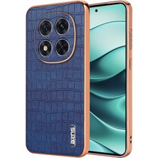 4U Sky Xiaomi Redmi Note 14 Pro+ 5G Kılıf Galvanik Timsah Dokulu Pu+Tpu Telefon Kapağı-Mavi Için (Yurt Dışından)