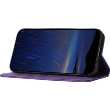 4U Sky Xiaomi Redmi Note 14 Pro+ 5G Manyetik Kılıf Dokuma Doku Kart Yuvaları Kapak-Mor Için (Yurt Dışından)