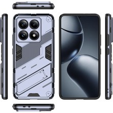 4U Sky Xiaomi 14T Pro Kılıf Pc+Tpu Standlı Darbeye Dayanıklı Telefon Kılıfı-Koyu Mavi (Yurt Dışından)