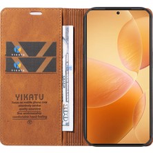 4U Sky Xiaomi 14T Pro Kılıf Için Deri Cilt-Dokunmatik Telefon Kapağı Manyetik Otomatik Emilmiş-Kahverengi (Yurt Dışından)