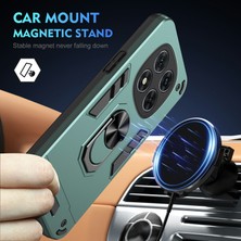 4U Sky Xiaomi Redmi Note 14 Pro 5G Kılıf Pc+Tpu Drop Defend Telefon Kapağı Halkalı Stand-Yeşil Için (Yurt Dışından)