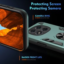 4U Sky Xiaomi Redmi Note 14 Pro 5G Kılıf Pc+Tpu Drop Defend Telefon Kapağı Halkalı Stand-Yeşil Için (Yurt Dışından)