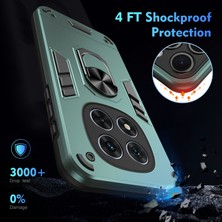 4U Sky Xiaomi Redmi Note 14 Pro 5G Kılıf Pc+Tpu Drop Defend Telefon Kapağı Halkalı Stand-Yeşil Için (Yurt Dışından)