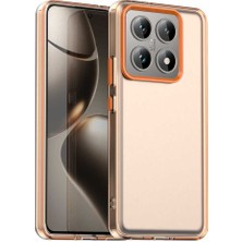 4U Sky Xiaomi 14T Pro Kılıf Pc+Tpu+Pet Mat Düşme Önleyici Telefon Arka Kapak-Turuncu (Yurt Dışından)
