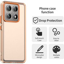 4U Sky Xiaomi 14T Pro Kılıf Pc+Tpu+Pet Mat Düşme Önleyici Telefon Arka Kapak-Turuncu (Yurt Dışından)
