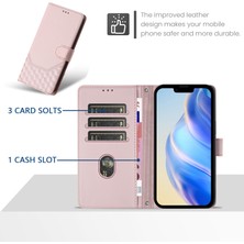 4U Sky Xiaomi 14T Kılıf Baskılı Petek Rfıd Engelleme Deri Telefon Kılıfı Için Kayış-Pembe (Yurt Dışından)