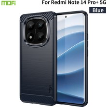 4U Sky Xiaomi Redmi Için Not 14 Pro + 5G Kılıf Mofı Jk Tpu Serisi-1 Karbon Fiber Doku Tpu Yumuşak Telefon Kapağı-Mavi (Yurt Dışından)