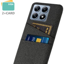 4U Sky Xiaomi 14T Pro Kılıf Bezi + Çift Kart Yuvalı Sert Pc Telefon Kapağı-Siyah (Yurt Dışından)