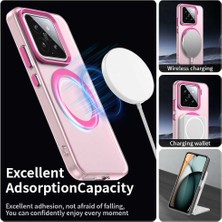 4U Sky Xiaomi 15 Kılıfı Magsafe Pc+Tpu+Pet İle Uyumlu Düşmeyi Önleyici Telefon Kapağı-Kırmızı (Yurt Dışından)
