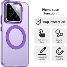 4U Sky Xiaomi 15 Kılıf Için Magsafe Pc+Tpu+Pet Anti-Drop Telefon Kapağı İle Uyumlu-Mor (Yurt Dışından)