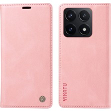 4U Sky Xiaomi 14T Kılıf Deri Cilt-Dokunmatik Telefon Kapağı Için Manyetik Otomatik Emilmiş-Pembe (Yurt Dışından)