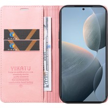 4U Sky Xiaomi 14T Kılıf Deri Cilt-Dokunmatik Telefon Kapağı Için Manyetik Otomatik Emilmiş-Pembe (Yurt Dışından)