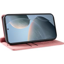 4U Sky Xiaomi 14T Kılıf Deri Cilt-Dokunmatik Telefon Kapağı Için Manyetik Otomatik Emilmiş-Pembe (Yurt Dışından)