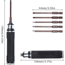 Dawn Altıgen Tornavida, 6'sı 1 Arada Tornavida Tamir Takımı 1.5mm 2.0mm 2.5mm 3.0mm Altıgen Tornavida El Seti Rc Fpv Yarış Drone Için, Siyah ve Bronz (Yurt Dışından)