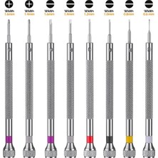 Dawn Profesyonel Tornavida Seti, 8 Adet Profesyonel Tornavida Seti Mini Hassas Kit 0.6-1.6mm Saat Gözlükleri Onarımı Için, Gümüş (Yurt Dışından)