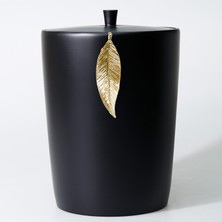 Selim Leaf Çöp Kovası Siyah Altın