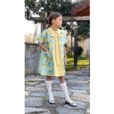 HC Kids Wear Kız Çocuk Limon Desenli Fularlı Elbise