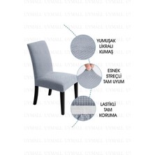 Uy Mall Gri Likralı Sandalye Kılıfı | Esnek, Lastikli, Yıkanabilir Sandalye Örtüsü | Pratik Koruma