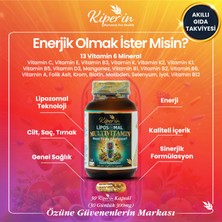 Kiperin Lipozomal Multivitamin 13 Vitamin & 6 Mineral Cilt - Saç - Tırnak & Enerji | Akıllı Gıda Takviyesi