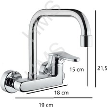 Hms Mix Duvardan Delta L Borulu Aplike Lavabo Bataryası