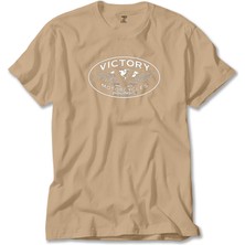 Z zepplin Victory Motorcycles Polaris Logo Krem Tişört