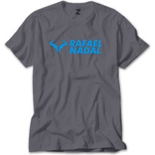 Z zepplin Rafael Nadal Blue Logo Text Gri Tişört