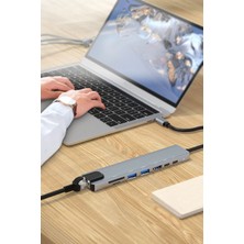 Then Tech 8in1 Dönüştürücü Istasyon Laptop Notebook Dizüstü Bilgisayarlar Için Çoklayıcı Dönüştürücü Istasyon