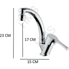 Hms Aç Kapa Kuğu Lavabo Bataryası 360° Dönerli Prinç Başlıklı