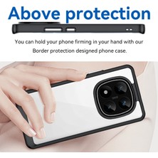 4U Sky Xiaomi Redmi Note 14 Pro+ 5g Kılıf Tpu + Akrilik Koruyucu Şeffaf Telefon Kapağı-Siyah (Yurt Dışından)