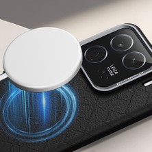4U Sky Xiaomi 15 Için Magsafe Metal Lens Çerçevesi Y Desenli Pc+Pu Telefon Kapağı ile Uyumlu Kılıf-Yeşil (Yurt Dışından)