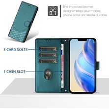 4U Sky Xiaomi Redmi Için Not 14 Pro + 5g/xiaomi Redmi Not 14 Pro 5g Kılıf Baskılı Petek Rfıd Engelleme Deri Telefon Kılıfı ile Kayış-Yeşil (Yurt Dışından)