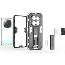 4U Sky Xiaomi Redmi Note 14 Pro 5g Kılıf Pc+Tpu Standlı Darbeye Dayanıklı Telefon Kapağı-Siyah (Yurt Dışından)