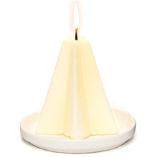 Missi Dekoratif Ekru Yıldız Piramit Mum