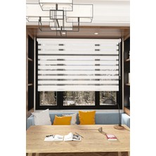 Modern Beyaz Pliseli Etek Dilimsiz Zebra Stor Perde