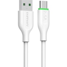 Samsung Xiaomi Huawei Oppo Lg Uyumlu Micro USB Şarj Kablosu Örgülü Beyaz 1.2m