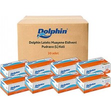 Dolphin Beyaz Lateks Eldiven Pudrasız (L) 20 Pk x 100 'lü (Koli)