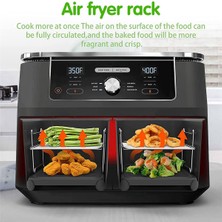 Çift Sepetli Hava Fritözleri Için 2x Hava Fritöz Rafı, Ninja Foodi DZ201 DZ401 Hava Fritöz Aksesuarları Için Kurutucu Rafı (Yurt Dışından)