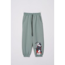 Zepkids Sevimli Kedicikler Baskılı Çağla Renk Kız Çocuk Eşofman Tek Alt